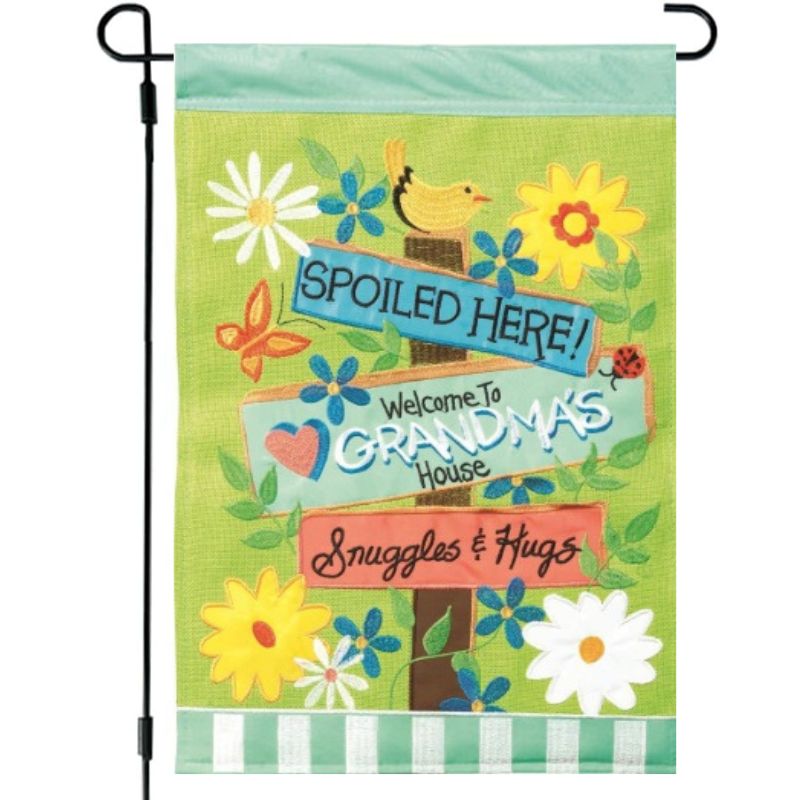 Welcome To Grandmas Garden Flag